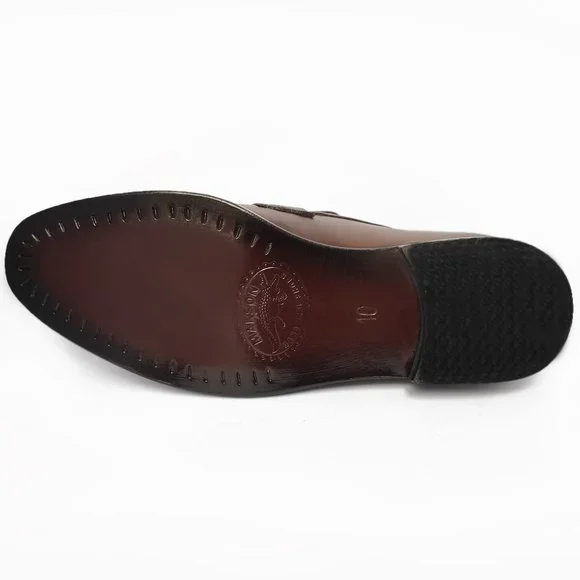Bashwood Two Tone Brown Leather Loafers For Men display picture 2
